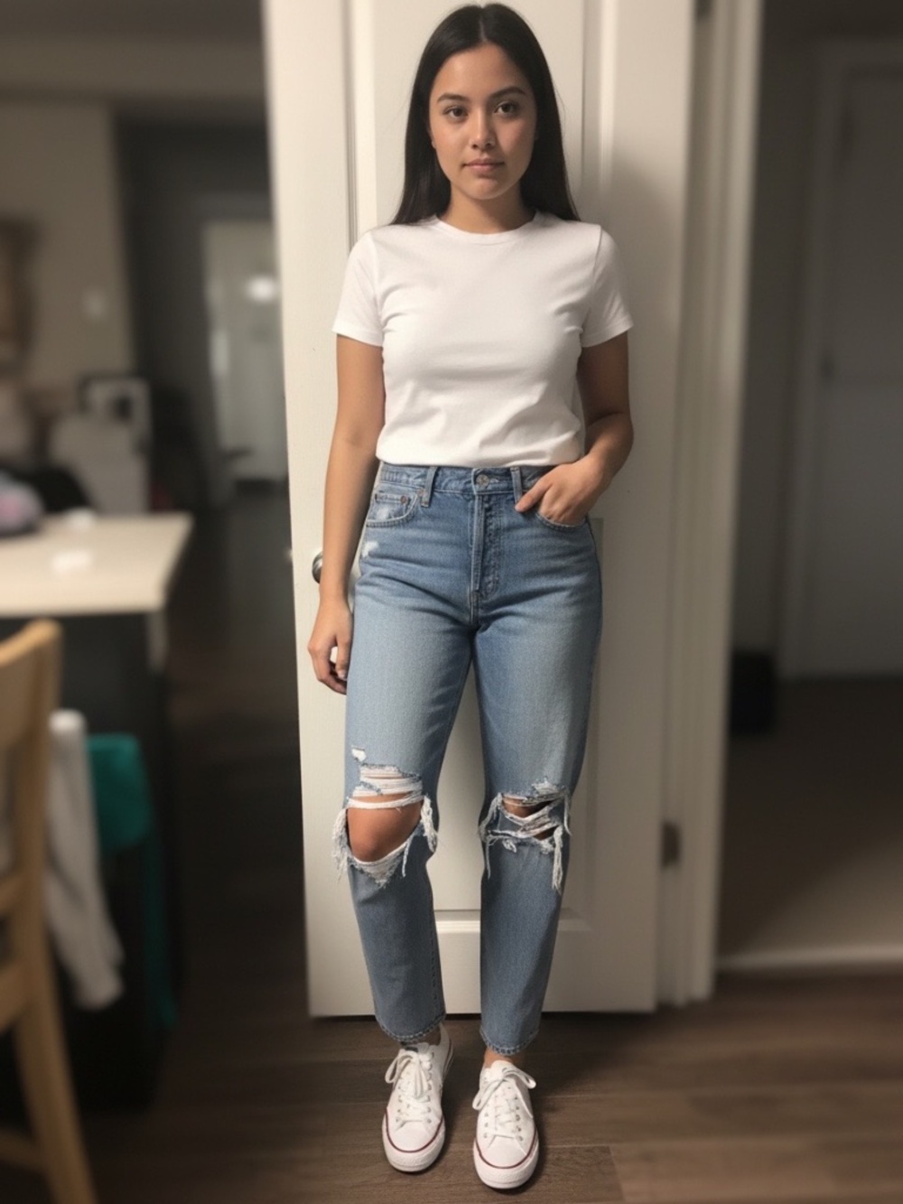 Agolde High Rise Straight Leg Distressed Jean Size 25